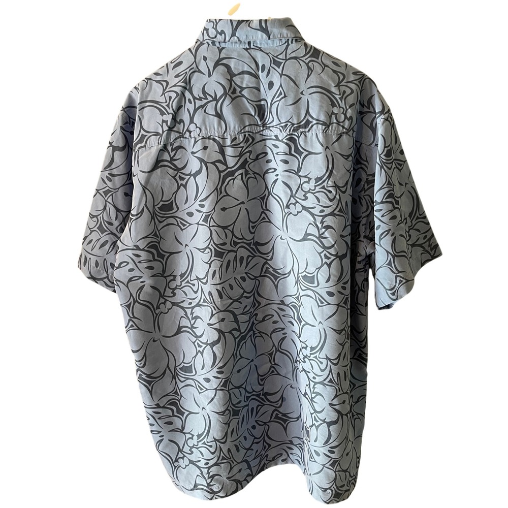 Billabong Men's Blue Tribal Floral Hawaiian Short Sleeve Button Up Shirt Size L - Picture 5 of 7
